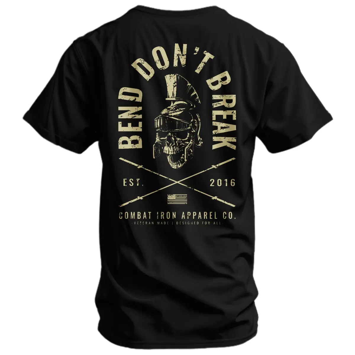 Bend Don't Break Barbell Skull Men's T-Shirt 1