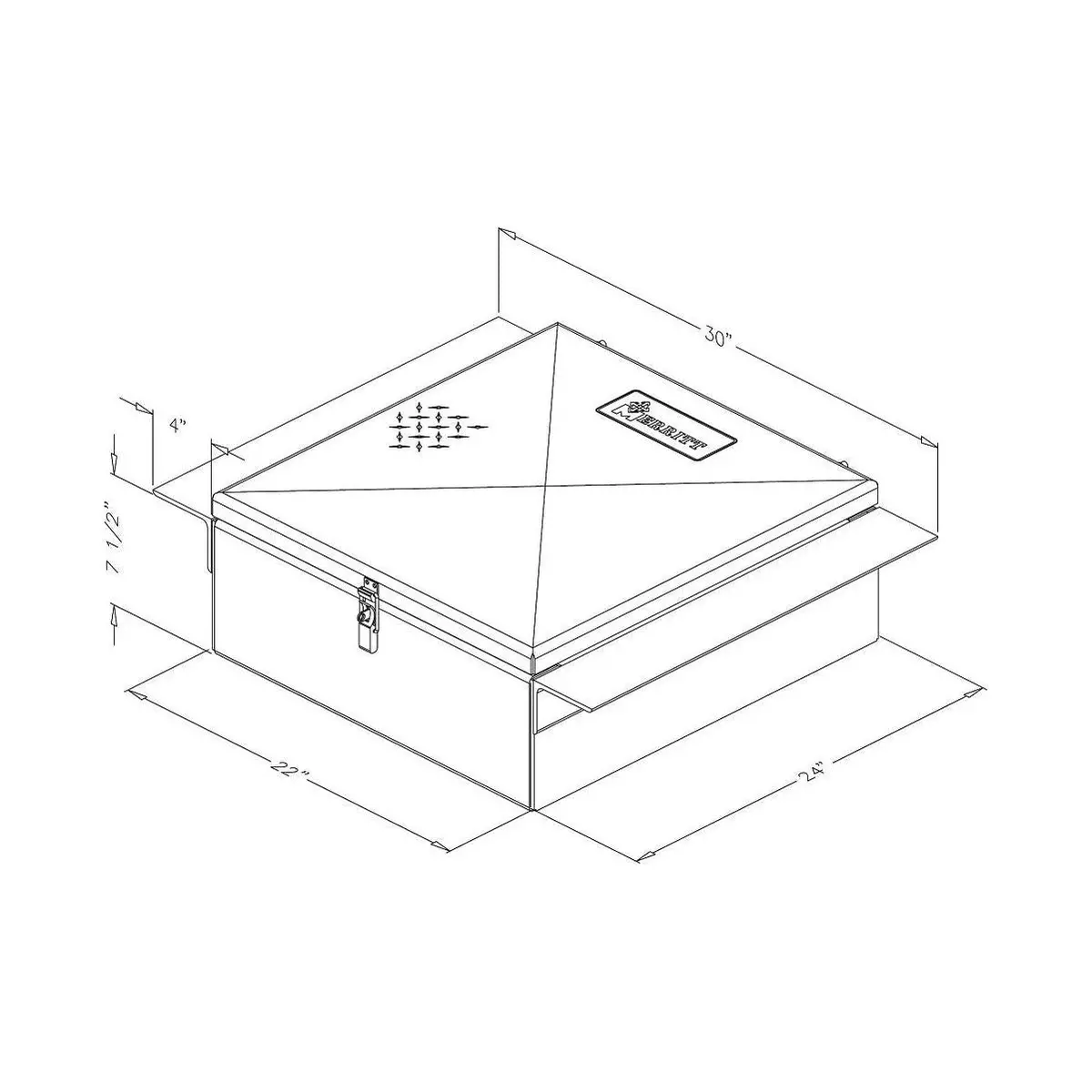 Me-253 Between Frame Rail Toolbox (22'' W X 9''H X 24'' L) 2