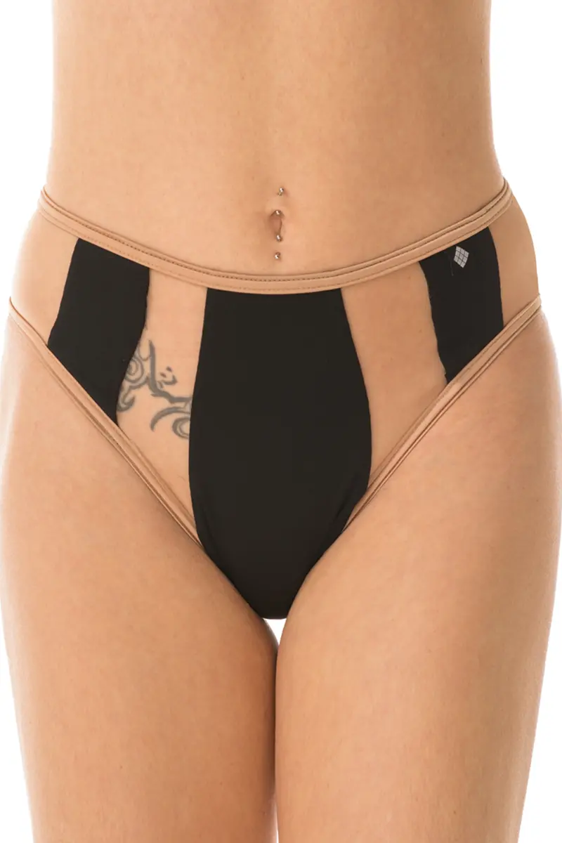 Poledancerka Rays High Leg Bottoms - Black 1