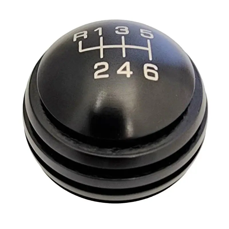 2015-2023 Mustang Heavy Weight Black Grooved Aluminum Br200 6 Speed Shift Knob 1