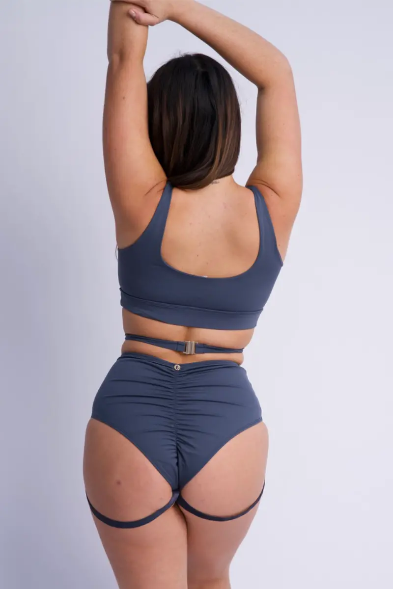 Lunalae Kehlani High Waist Bottoms - Steel Blue 1
