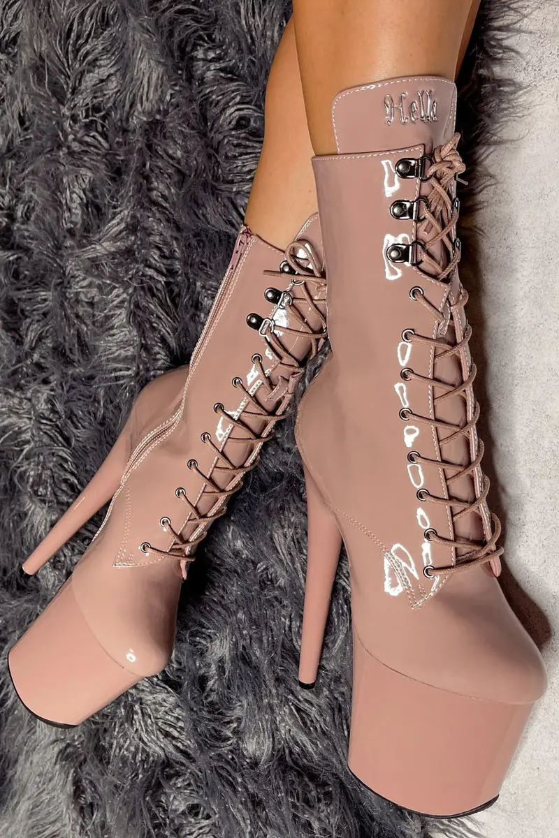 Hella Heels Lipkit 8Inch Boots - Boujee 1