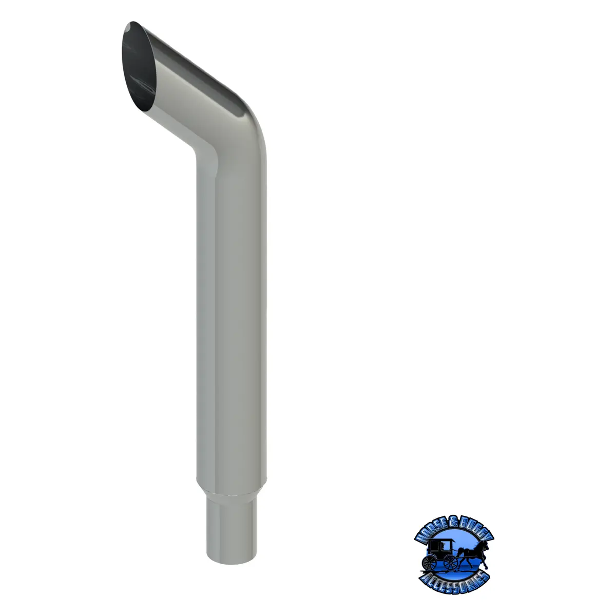306G-054-1103 6"X54" Bullhorn Exhaust Stack - Reduced To 5" And Extended Od 1