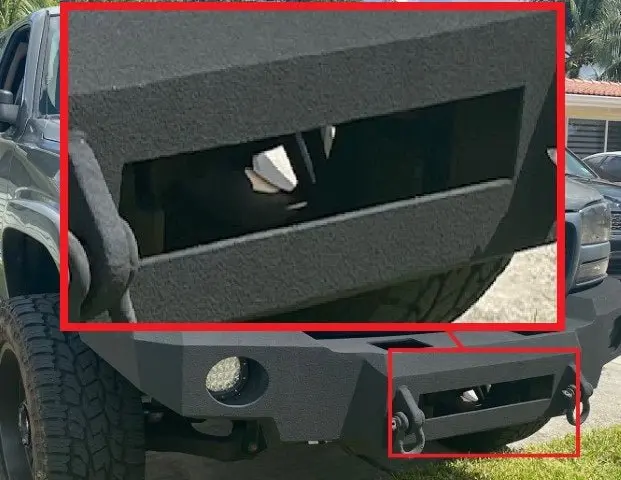 Bumper Add-On: 12" Or 20" Light Bar Plate Cutout 1
