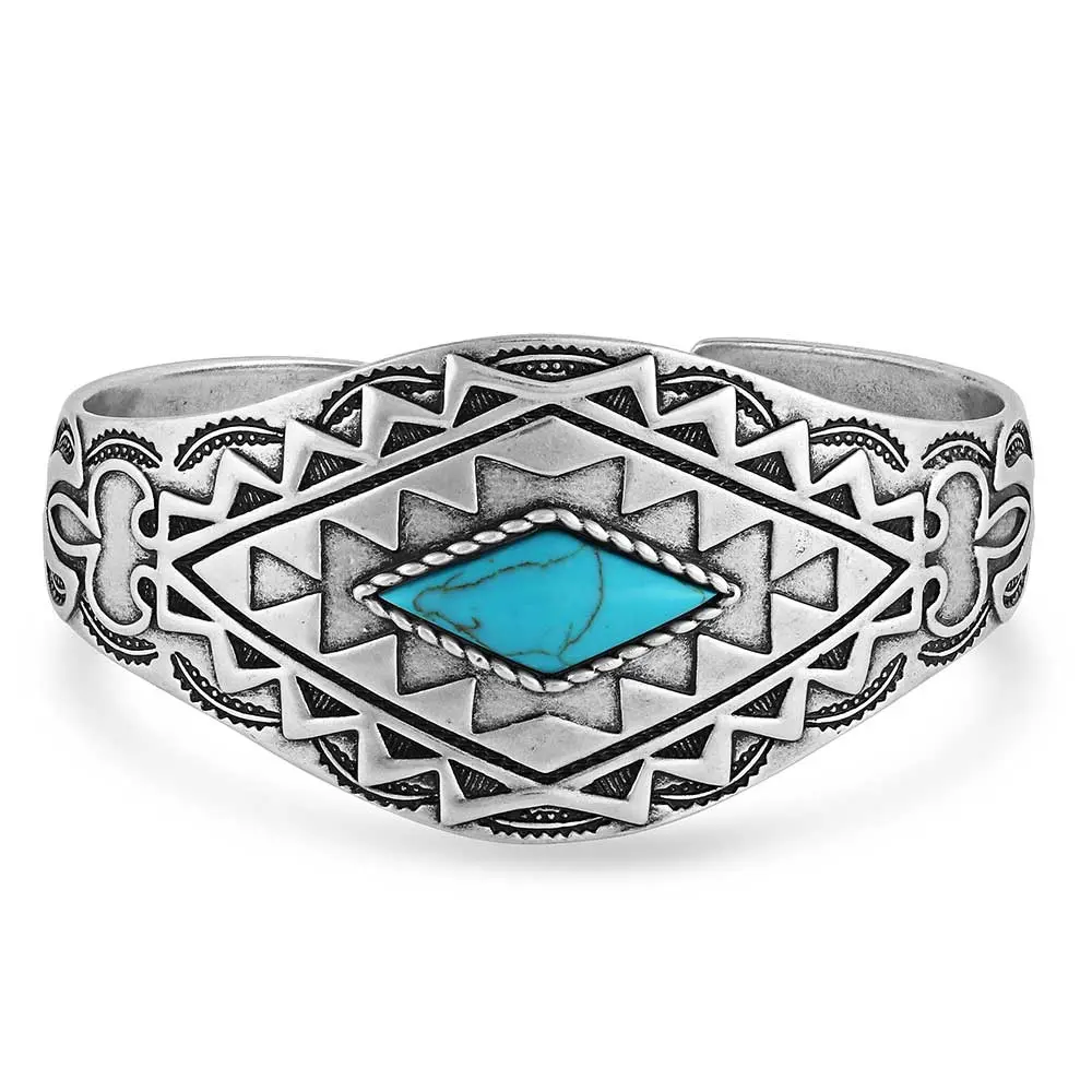 Blanket Statement Turquoise Cuff Bracelet - Montana Silversmiths 1
