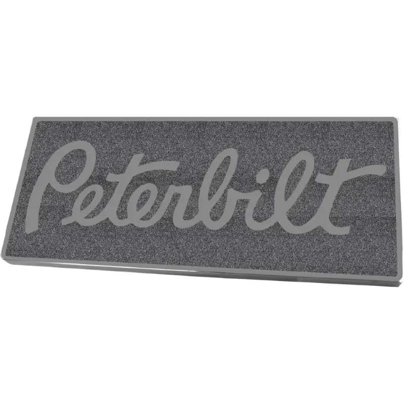 Peterbilt Rectangular Emblem Metallic Black 195 1
