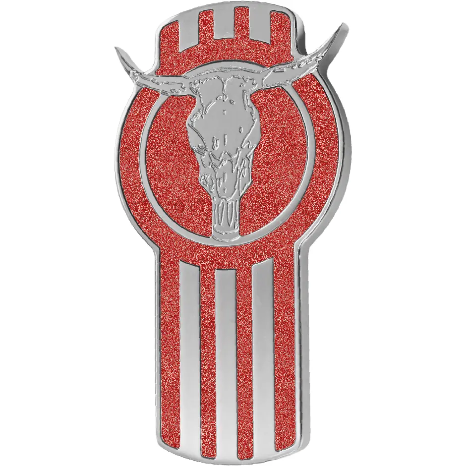 Kenworth Bullhorn Engraved Emblem Metallic Red 481 1