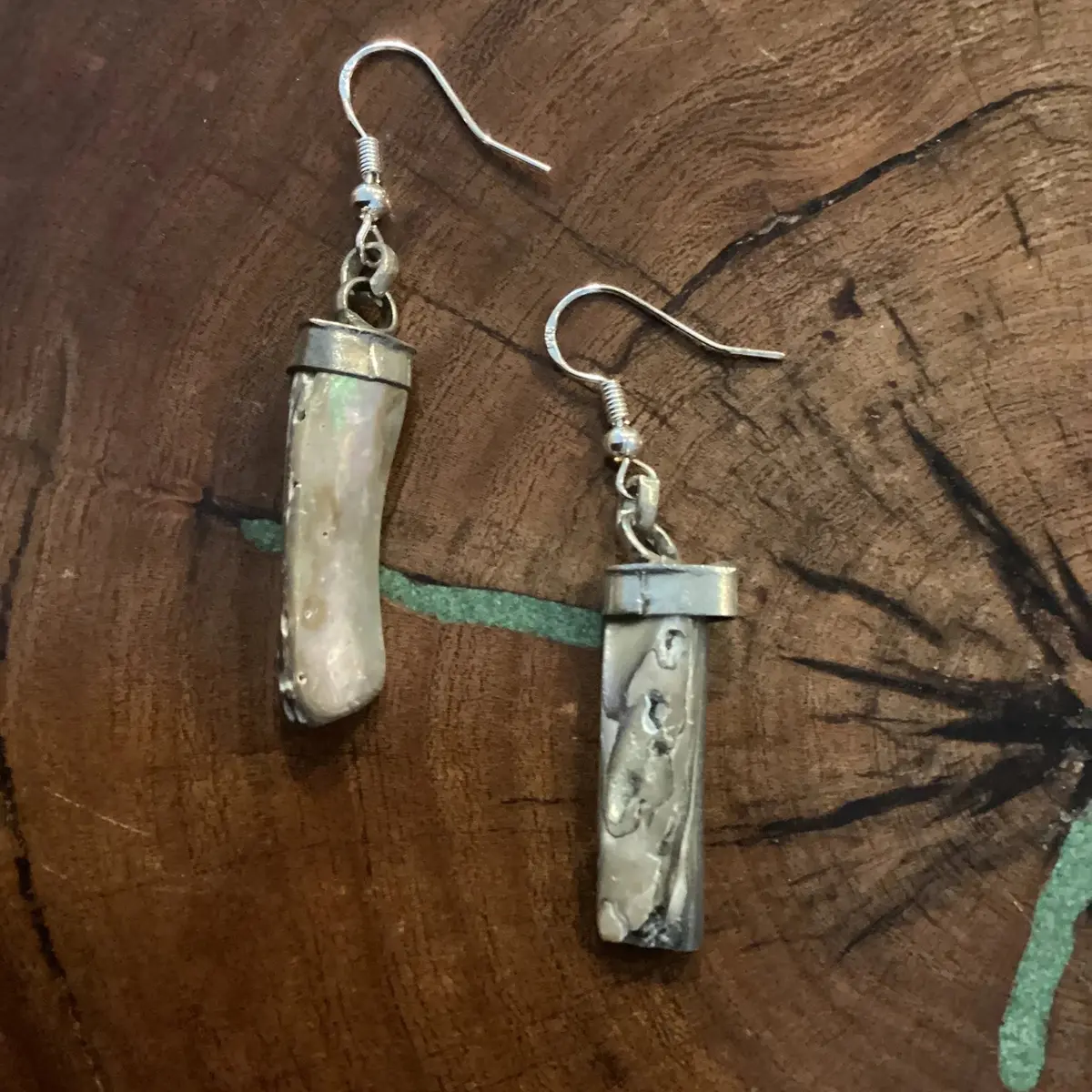 Abalone And Silver Dangle Earrings By Amy Kaplan 1
