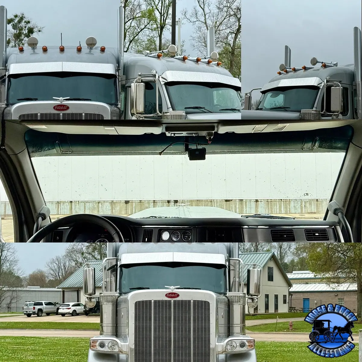 Rollin Low 8" Straight Visor 2.1M (Kenworth T680, T880, W990) (Peterbilt 567, 579, 589)  #3006 1