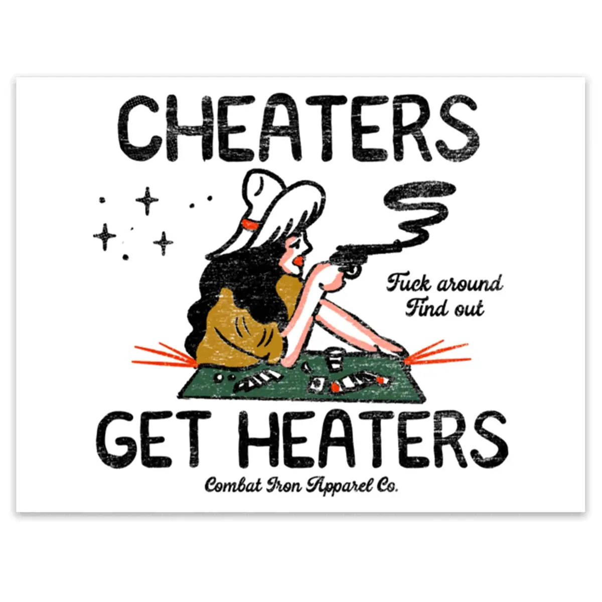 Cheaters Get Heaters Cowboy Colored Decal 1