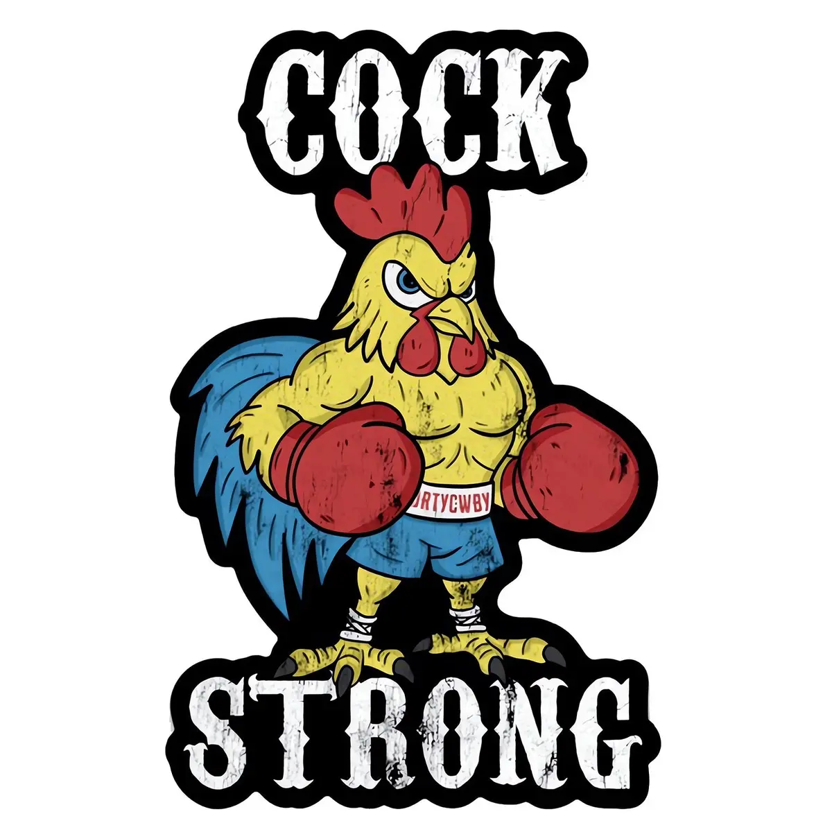 Cock Strong Boxing Chicken Decal 1