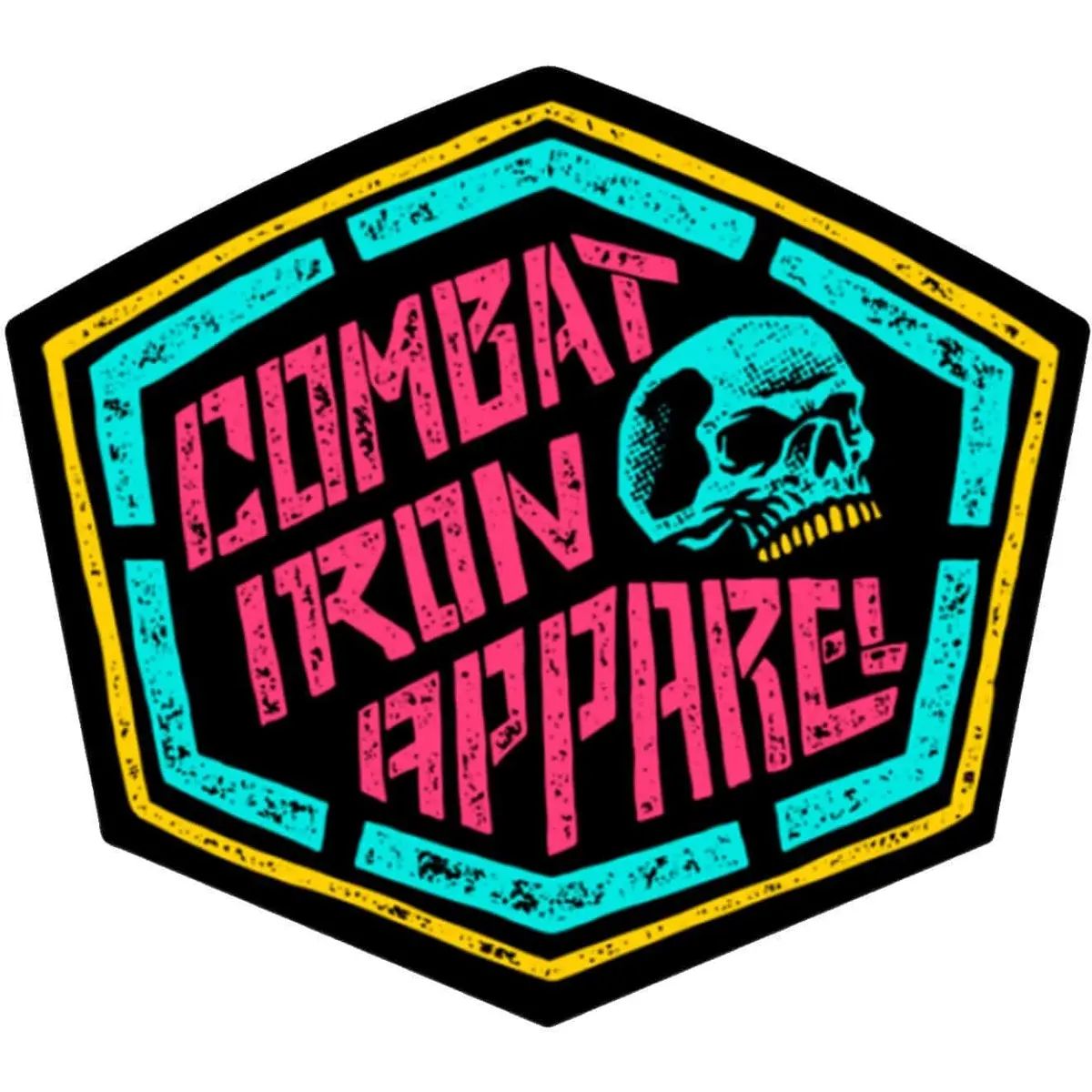 Retro Neon Skull Branded Decal 1