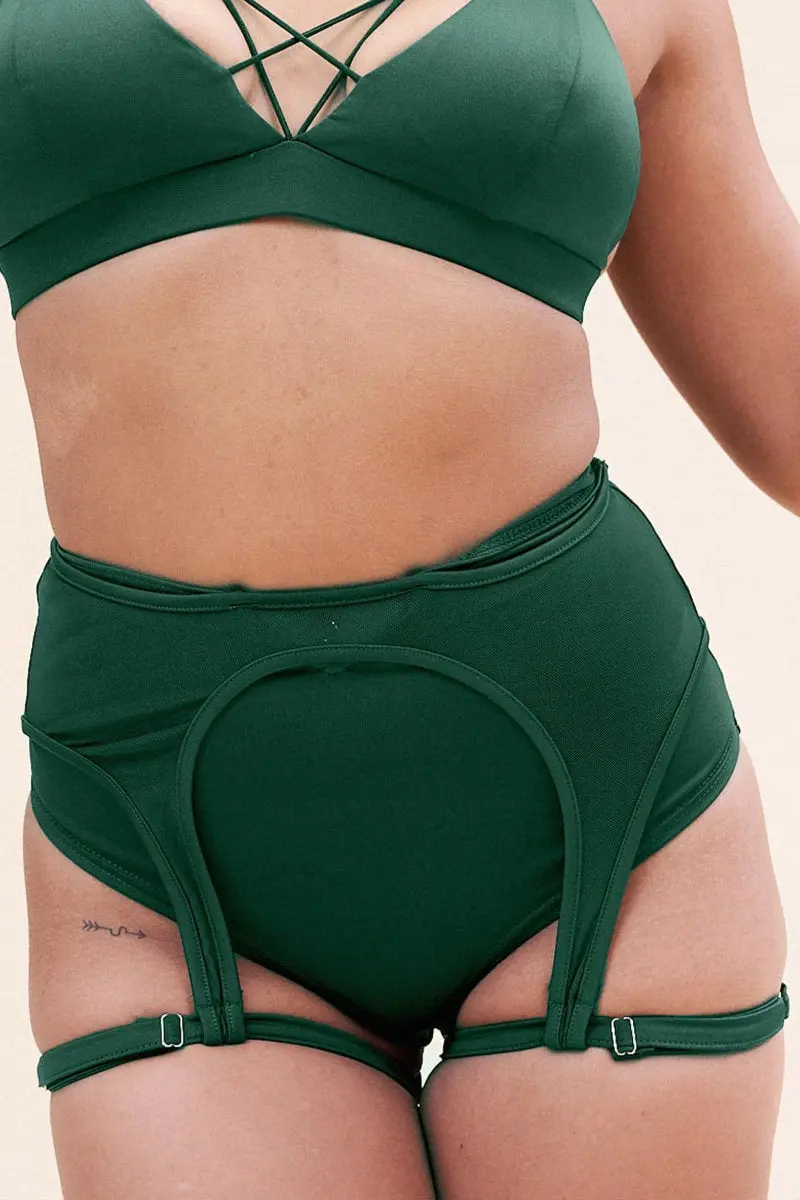 Lunalae Cora High Waist Bottoms - Recycled Moss Green 1