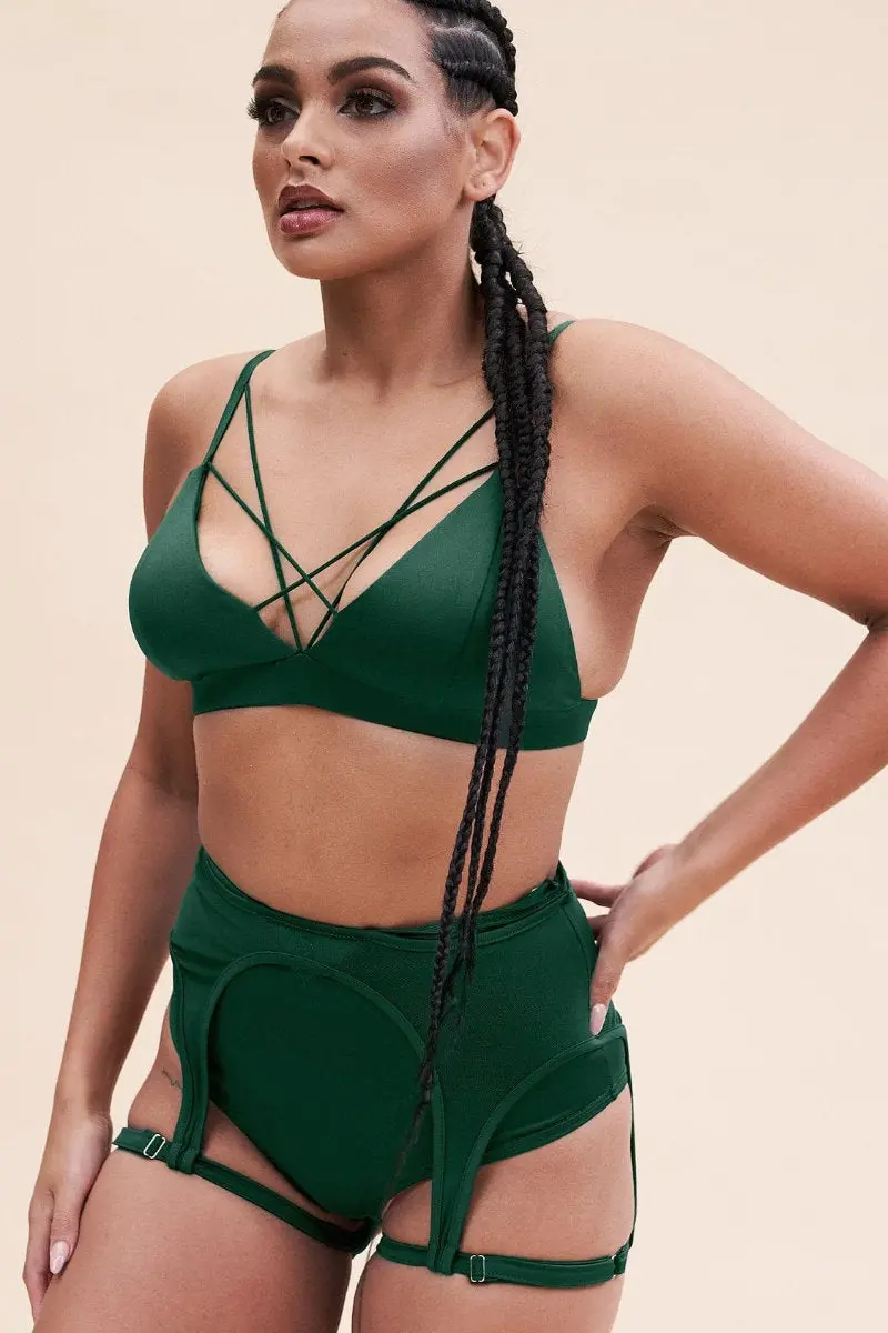 Lunalae Cora High Waist Bottoms - Recycled Moss Green 5
