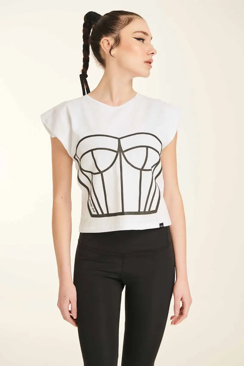 Paradise Chick Supreme Corset T-Shirt - White 1