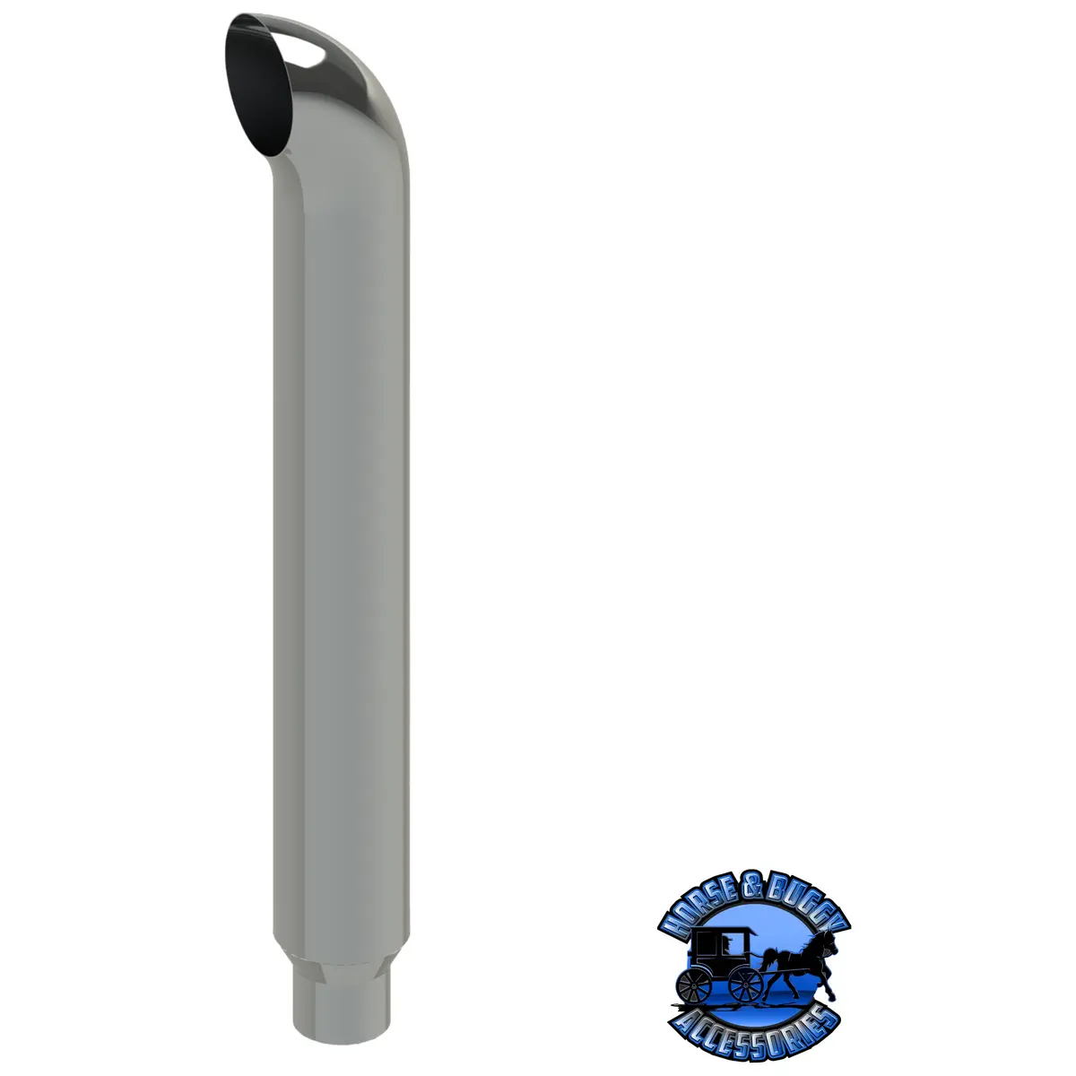 207B-048-1103 7" Reduced To 5" Curved Exhaust Stack - 48" Long 1