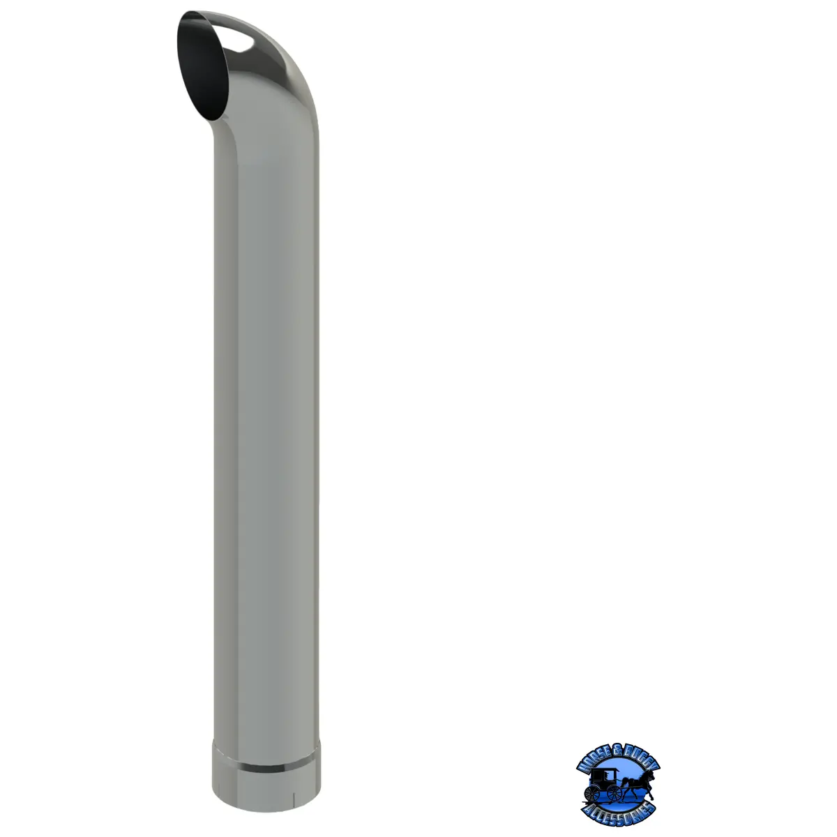 208C-054-1103 8"X54" Curved Exhaust Stack - Expanded End 1