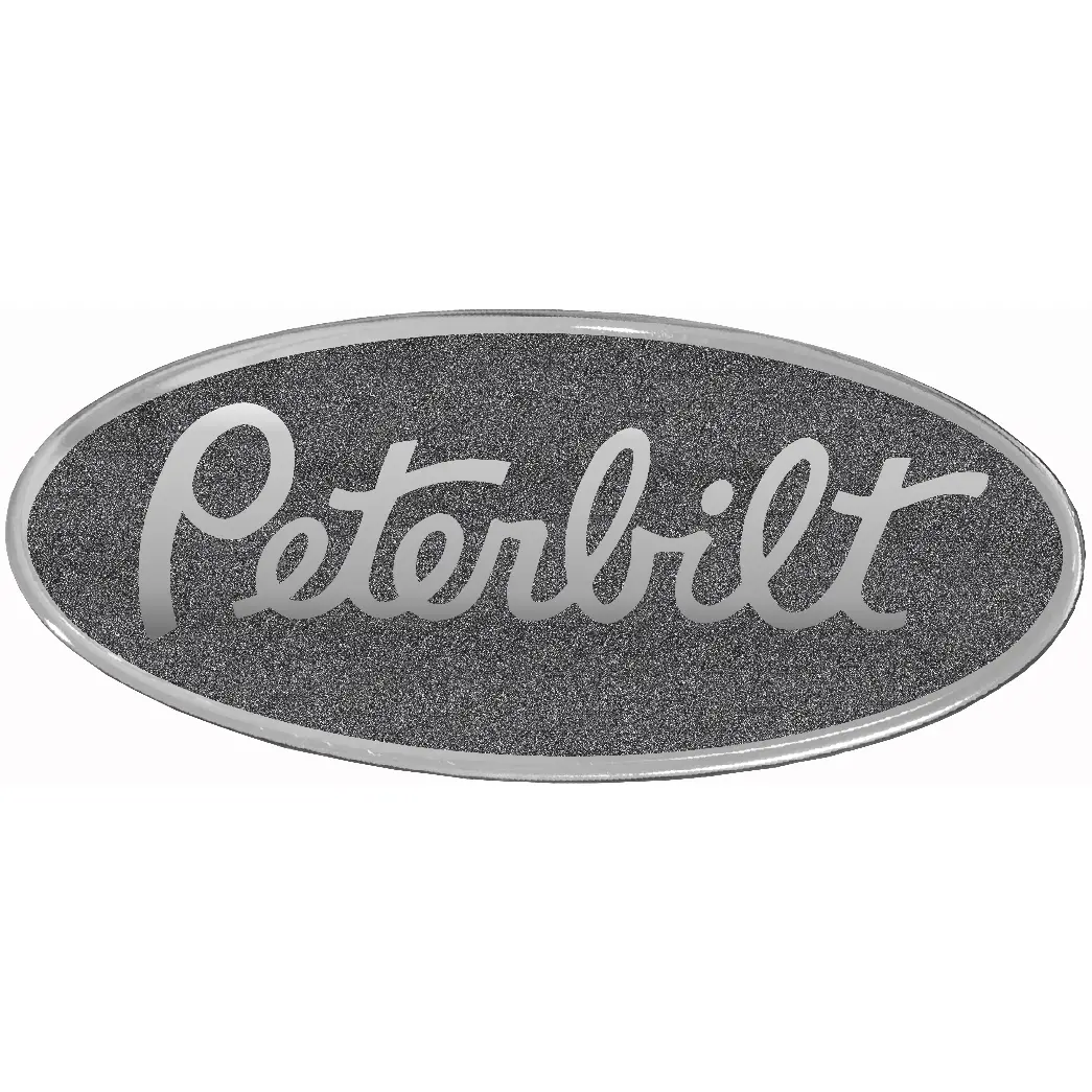 Peterbilt Metallic Black Oval Emblem 195 1