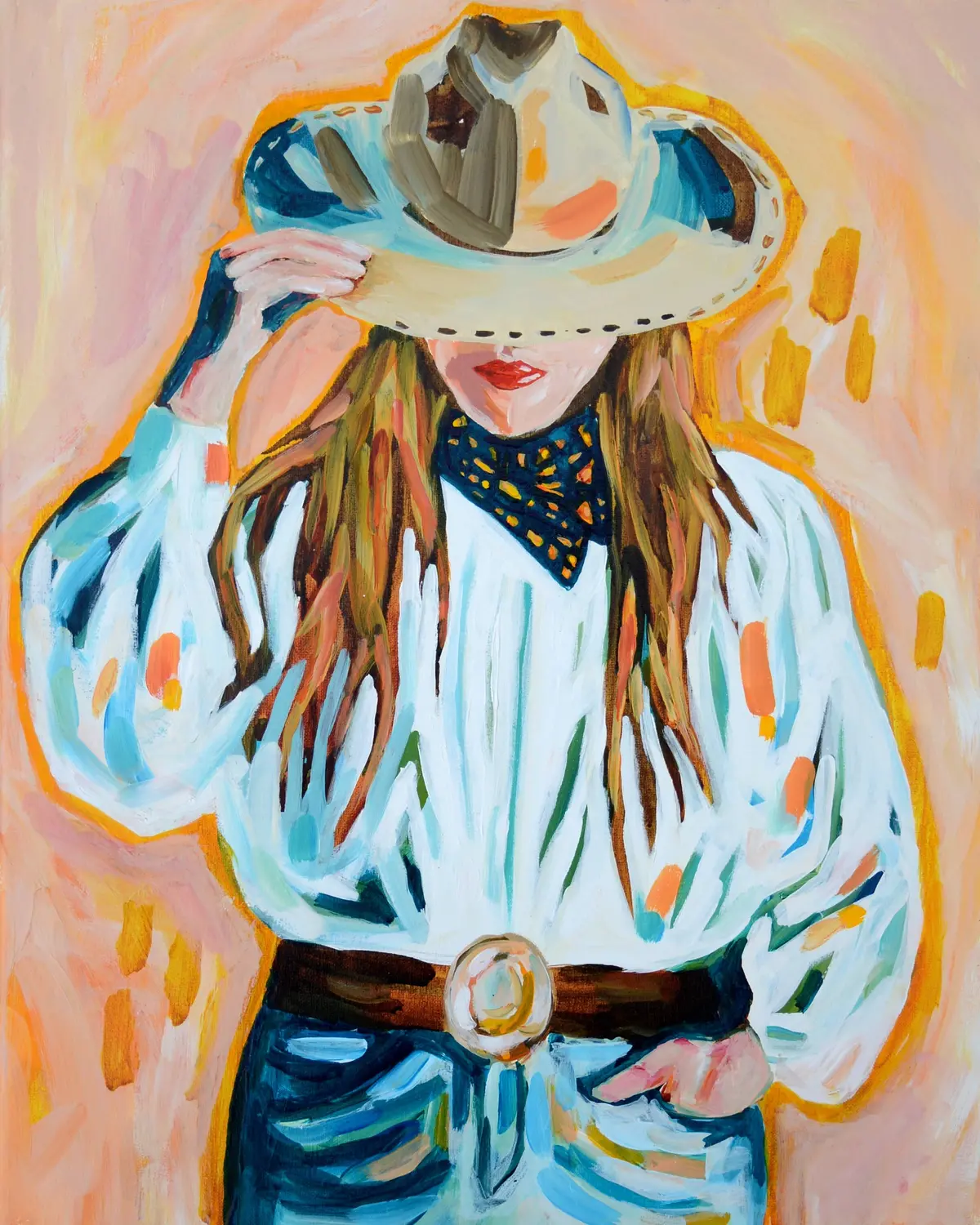 Rodeo Queen Cowgirl Hat Western Art Print 1