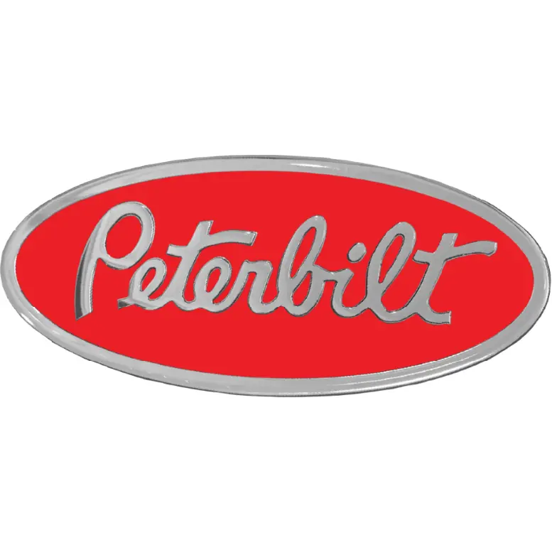 Peterbilt Emblem Engraved Oval Red/Chrome 440 1