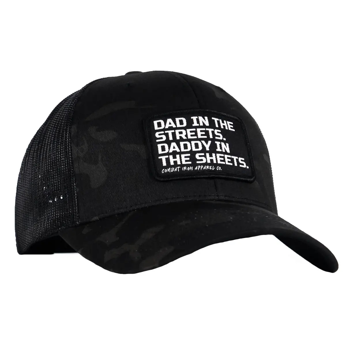 Dad In The Streets. Daddy In The Sheets. Black Patch Snapback Hat 13