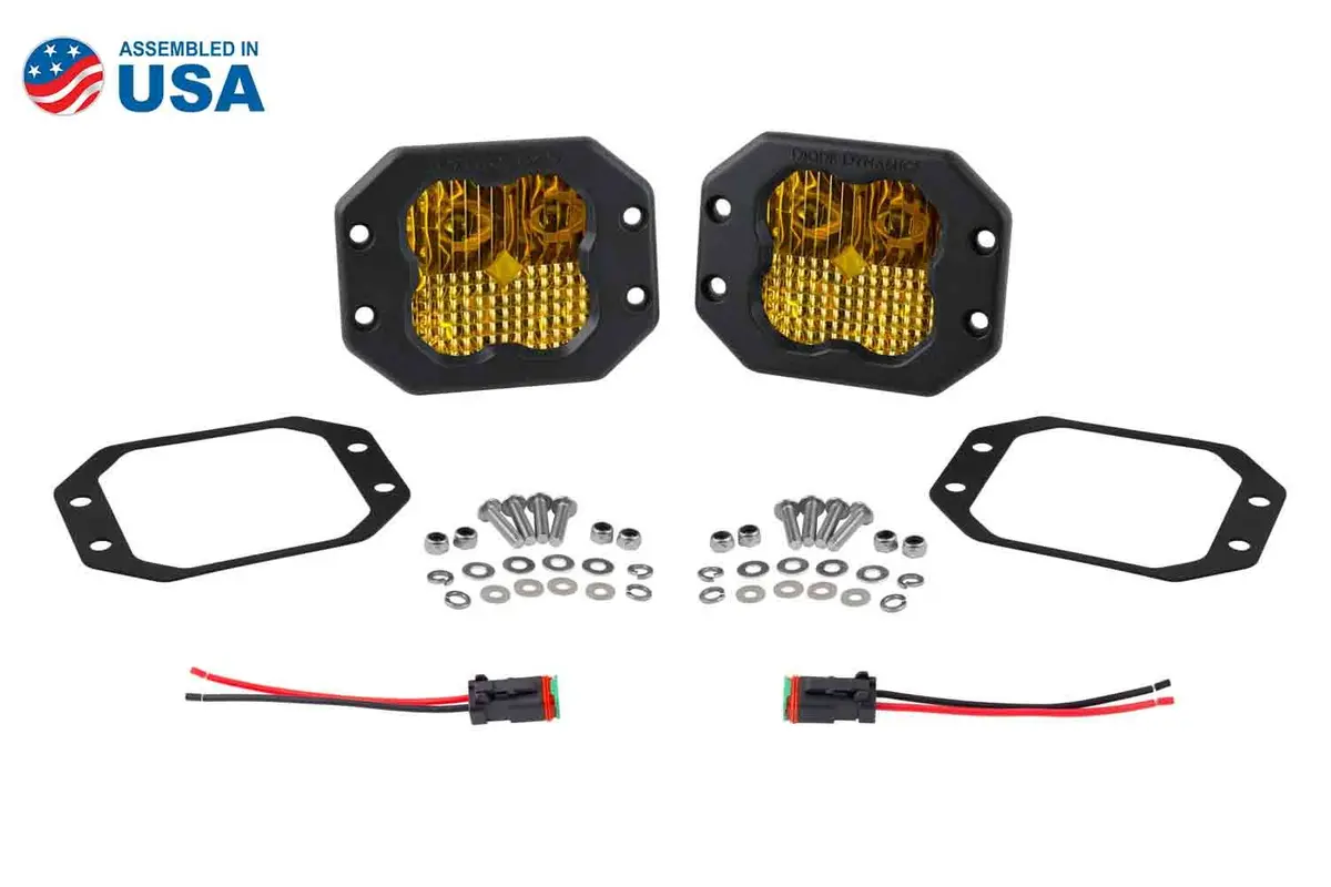 Diode Dynamics - Stage Series 3" Sae/Dot Amber Flush Led Pod (Pair) 1