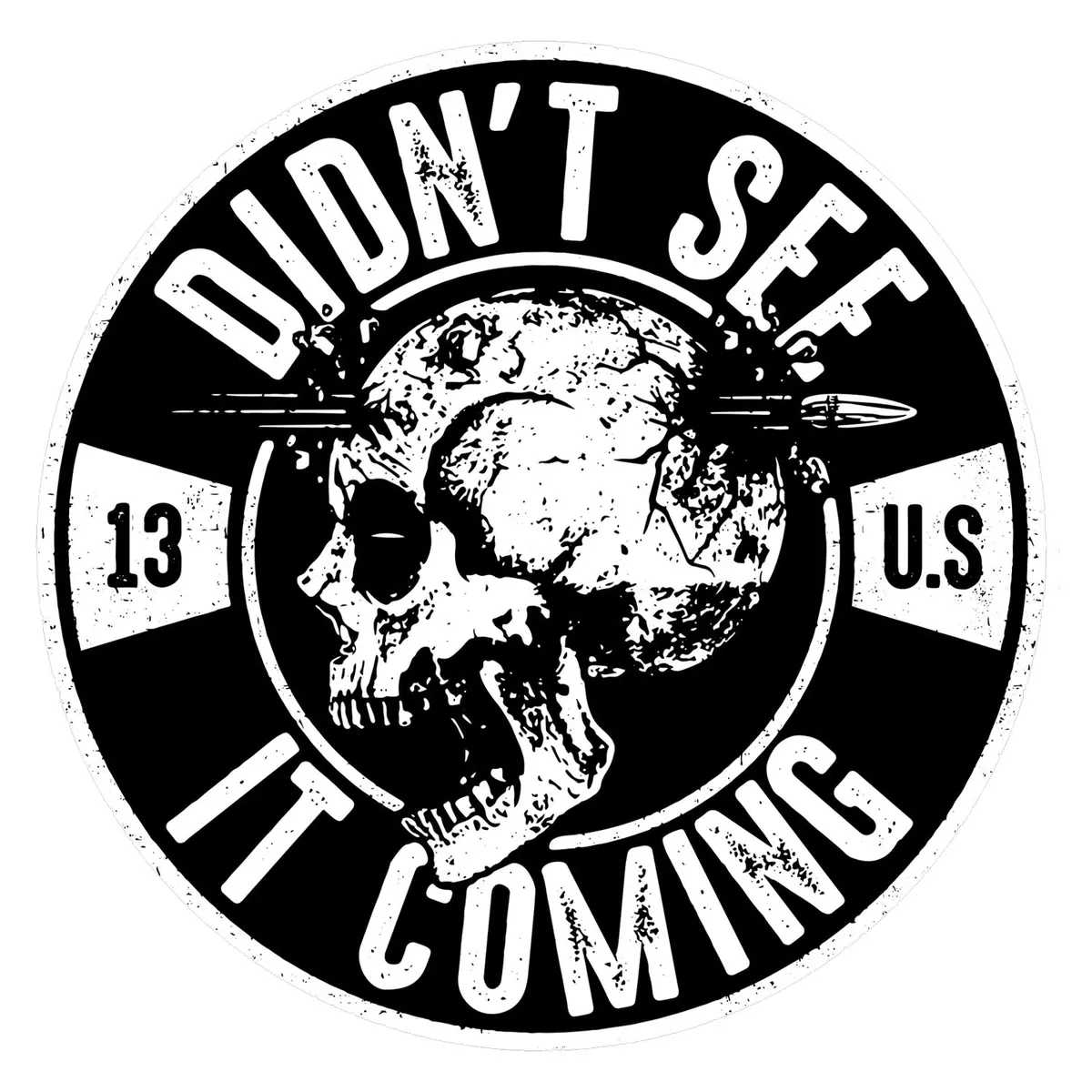 Didn't See It Coming Skull Decal 1