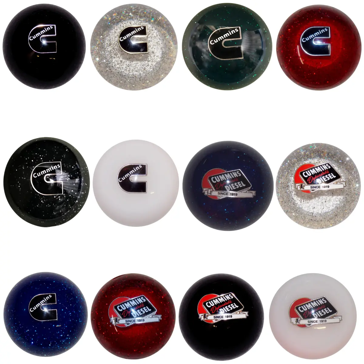 Cummins Logo Shift Knobs (M10x1.50 Female Threads) (Fits 5,6 Speed Manual Dodge Cummins Truck & Dodge Ram 2500, 3500) 1