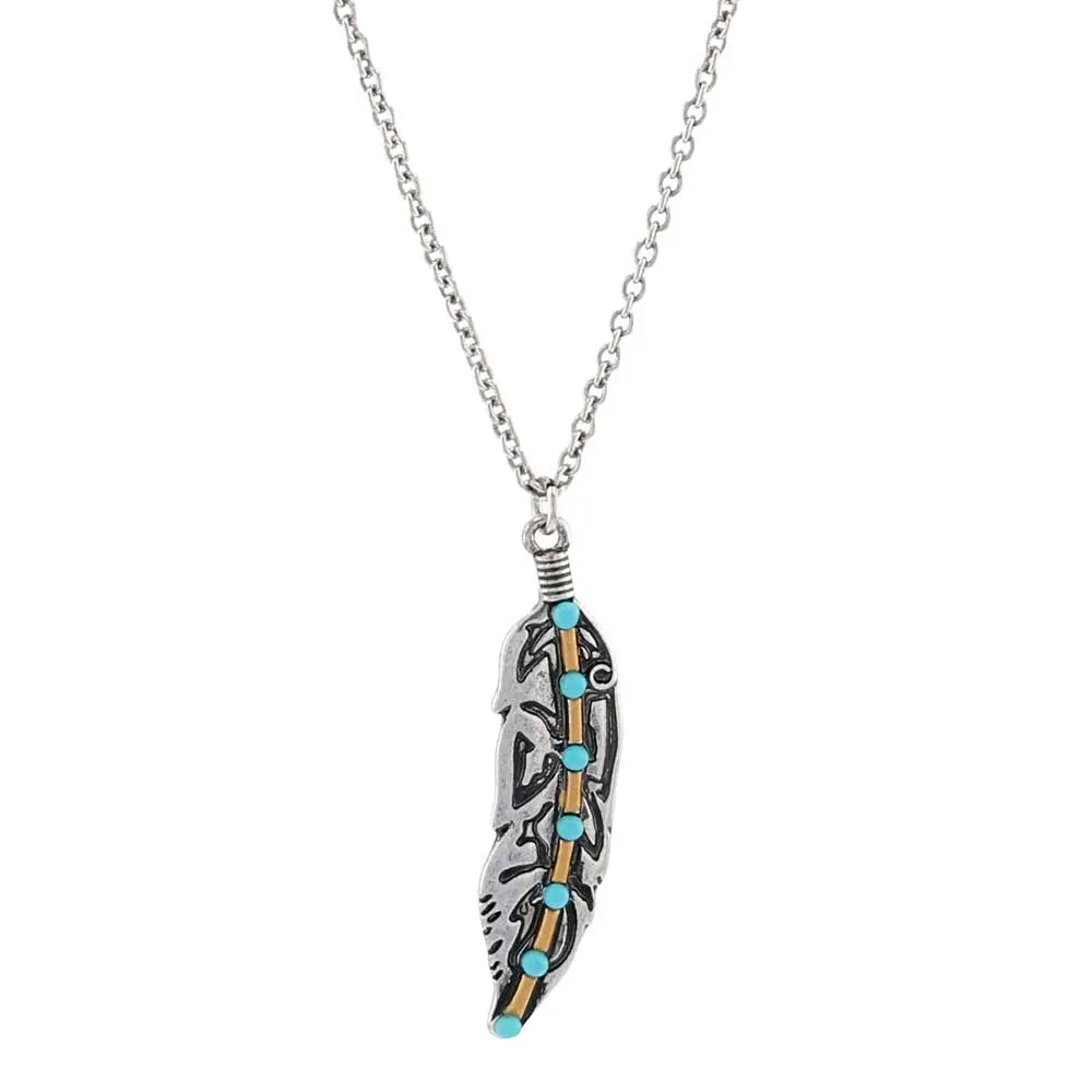 Turquoise Takeoff Attitude Necklace- Montana Silversmiths 1
