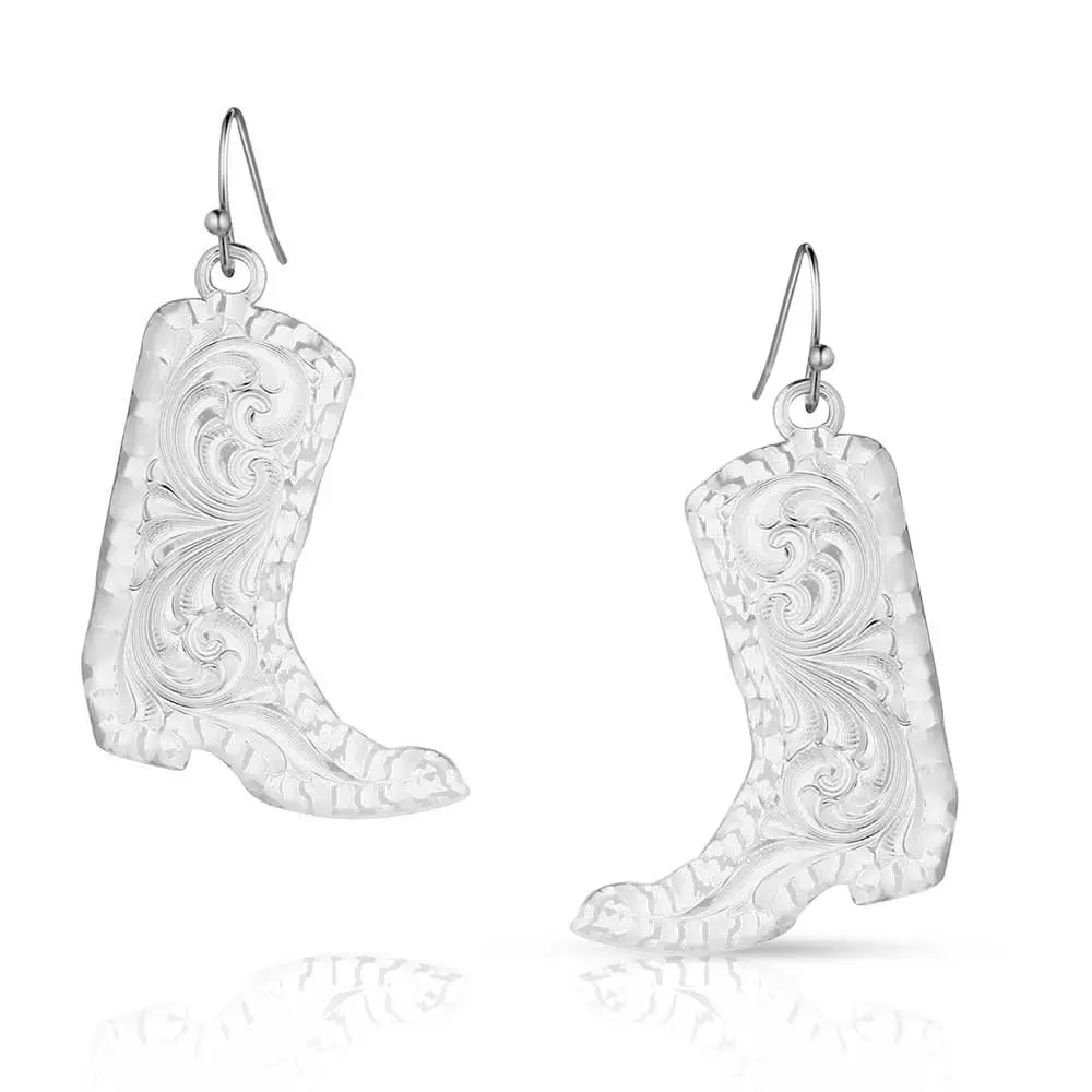 Chiseled Boots Earrings- Montana Silversmiths For Bourbon Cowgirl 1