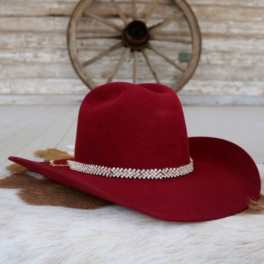 Gold Rhinestone Bling Hat Band - The Loretta 1