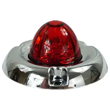 Legendary 1-1/2 Inch Watermelon Light W/ Curved Bezel - Red Led / Red Glass Lens 11002Rr-4 1