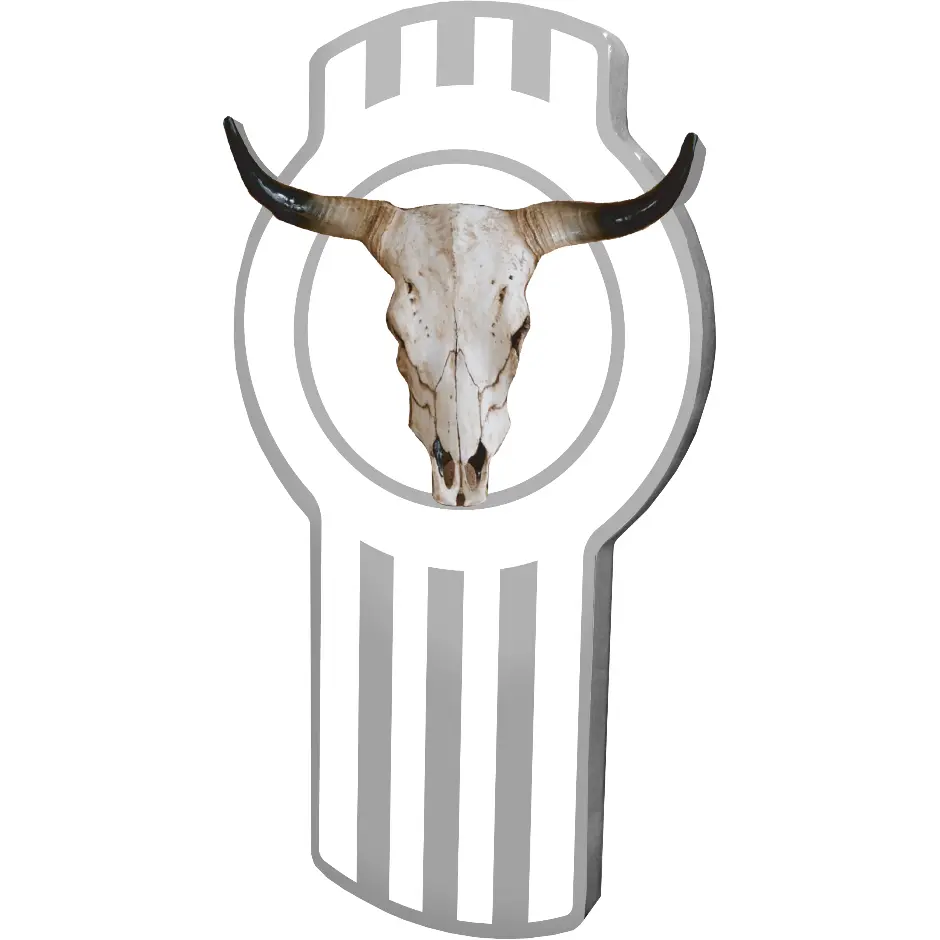Ck-Emkbh-108 Kenworth Emblem Bull Shape Emblem - White 108 1