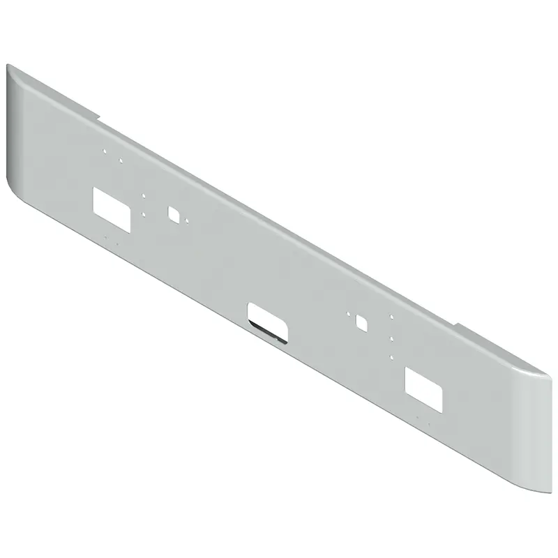 E-Ei-2210-06 18'' International 9300 Bumper Rolled End Square W/Fog,Step & Tow Holes 1