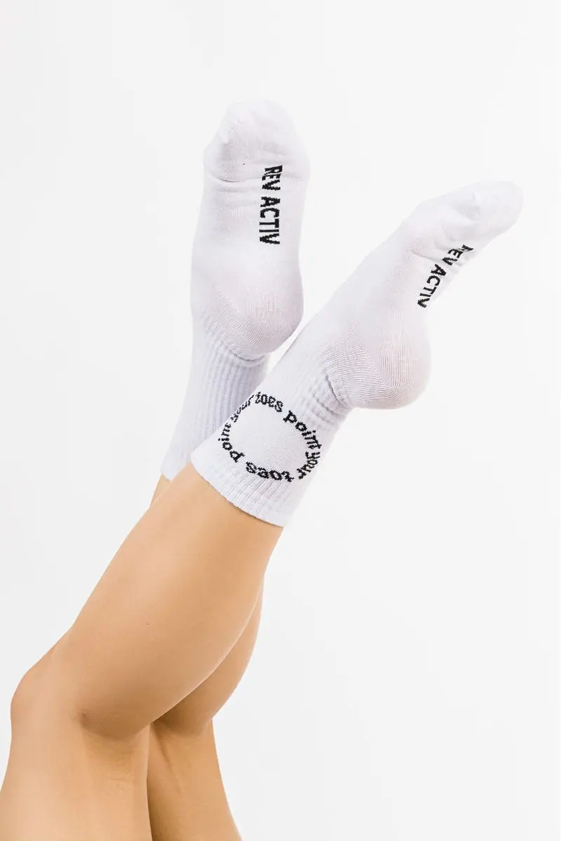 Rev Activ Point Your Toes Socks - White 1