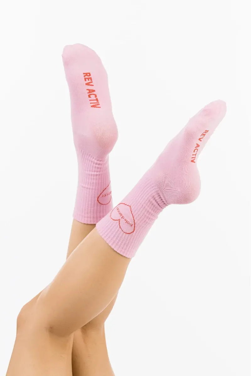 Rev Activ Big Heart Socks - Pink 1