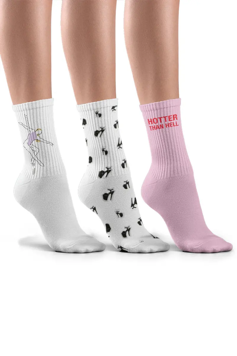 Pole Junkie En Pointe Socks - Ballerina/Stiletto/Hotter Than Hell 1