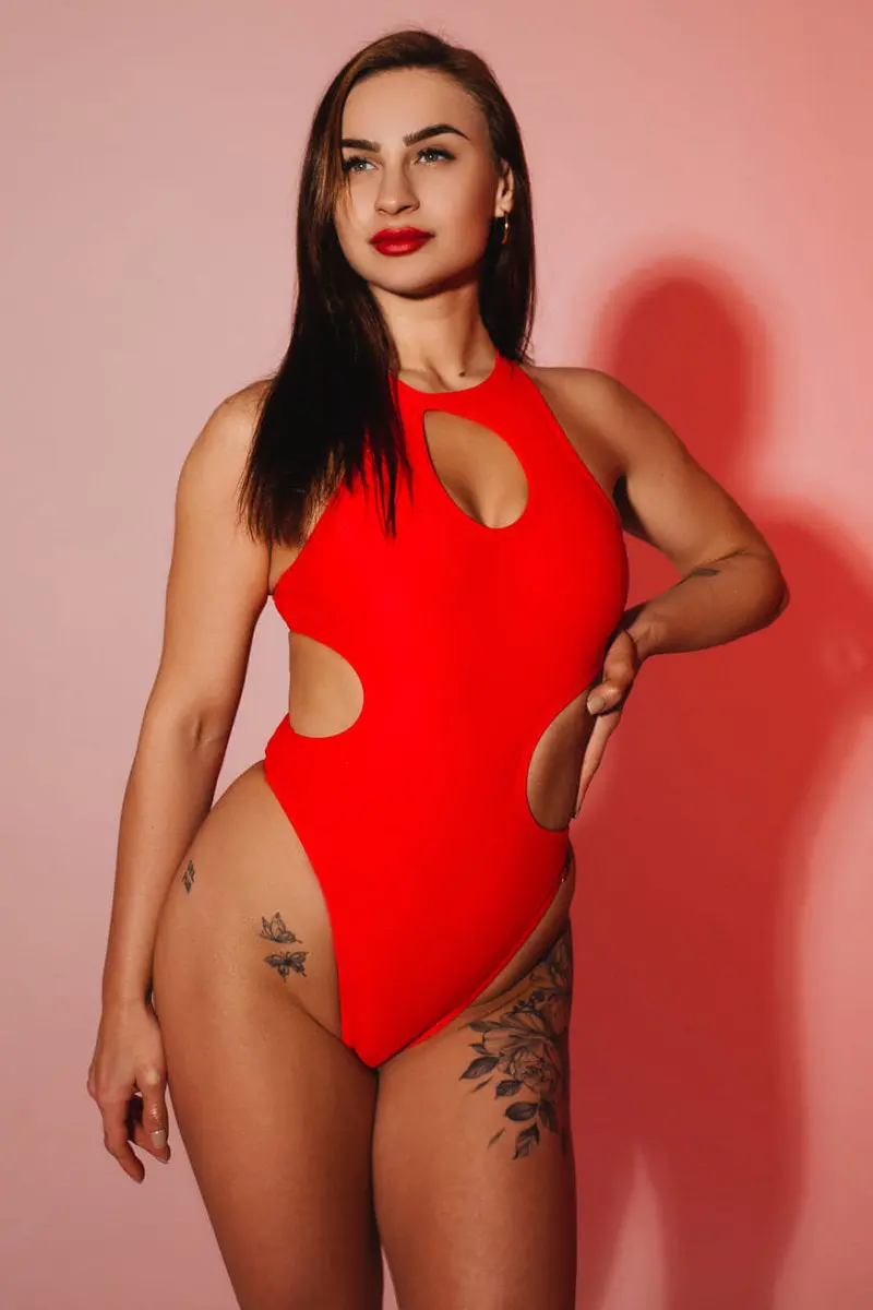 Pole Addict Extravaganza Bodysuit - Red 1