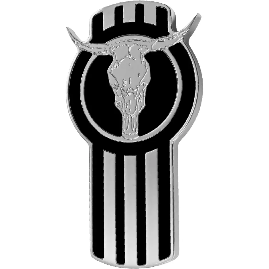 Kenworth Engraved Bullhorn Emblem Black/Chrome (190) 1