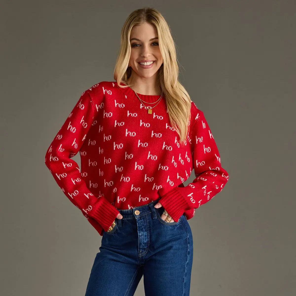 Red Ho Ho Ho Christmas Sweater 1