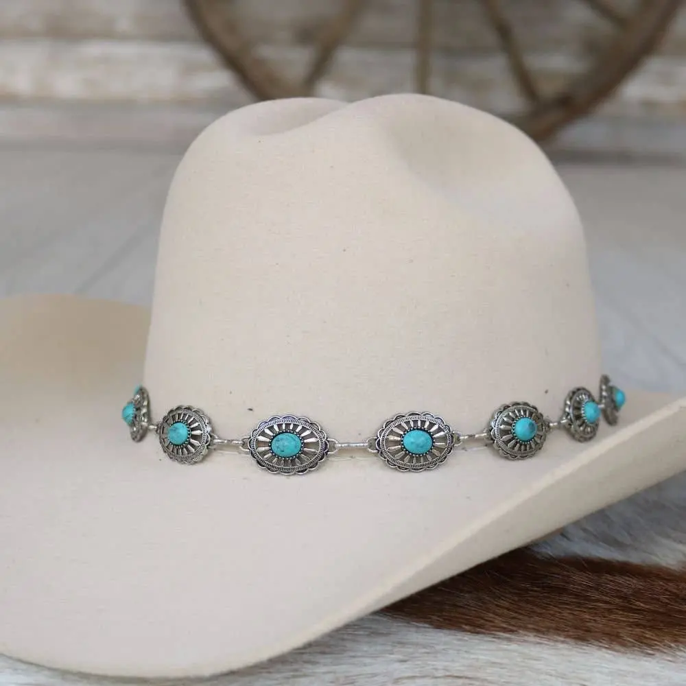 Silver Concho Hat Band - Palomino 1