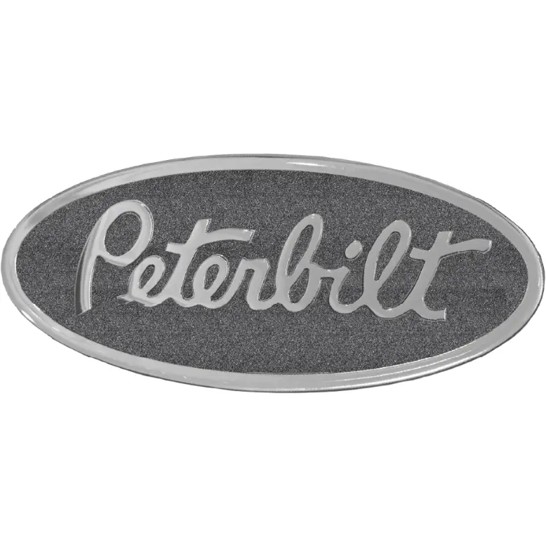 Peterbilt Engraved Emblem Oval Black Metallic 195 1