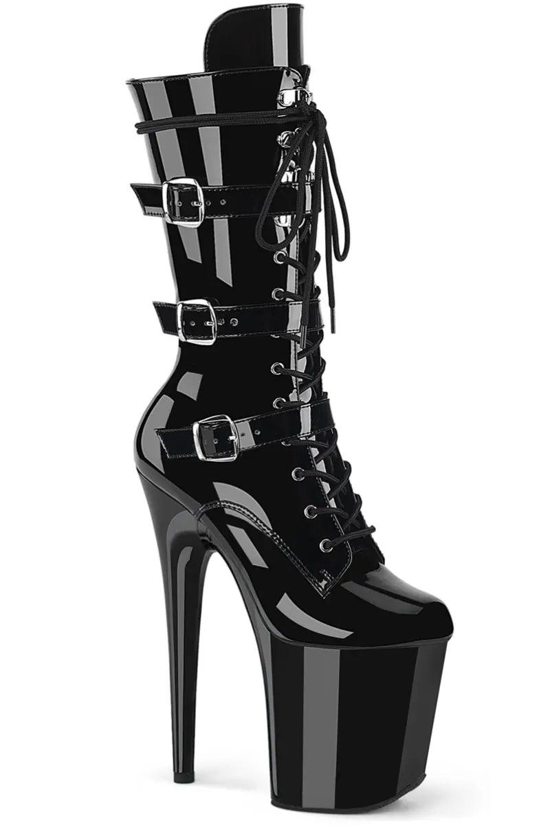 Pleaser Usa Flamingo-1053 8Inch Boots - Patent Black 1