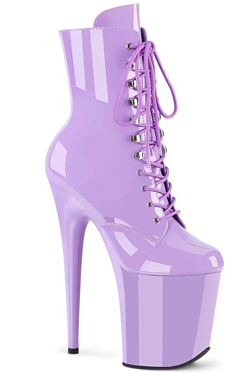 Pleaser Usa Flamingo-1020 8Inch Boots - Patent Lavender 1
