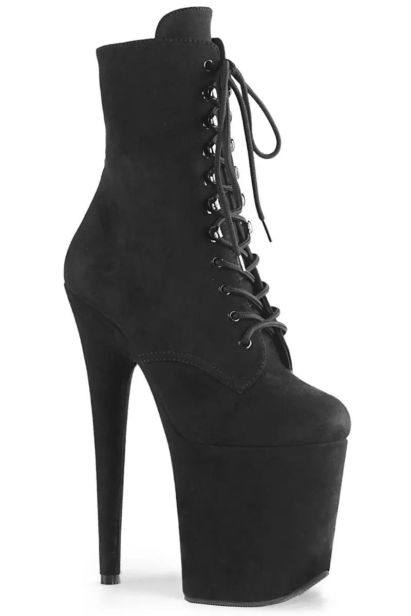 Pleaser Usa Flamingo-1020Fs Faux Suede 8Inch Boots - Black 1