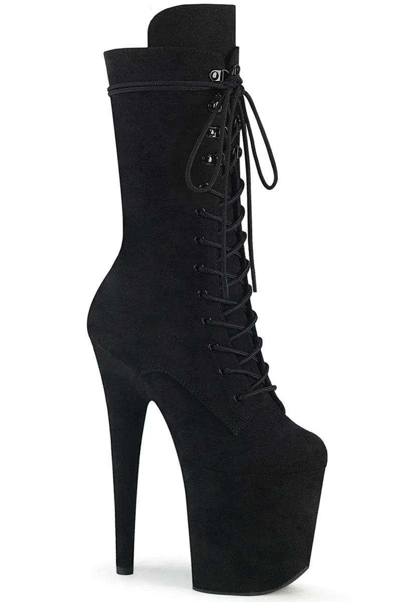 Pleaser Usa Flamingo-1050Fs Faux Suede 8Inch Boots - Black 1
