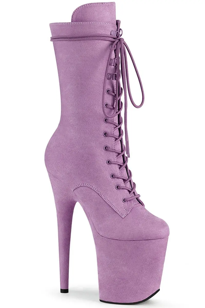 Pleaser Usa Flamingo-1050Fs Faux Suede 8Inch Boots - Lilac 1