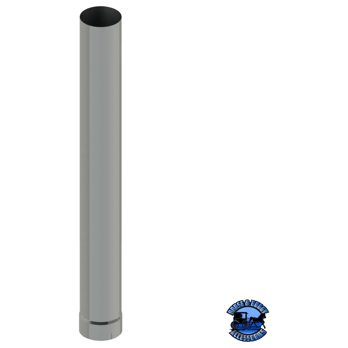 405C-108-1103 5"X108" Flat Top Exhaust Stack - Expanded End 1