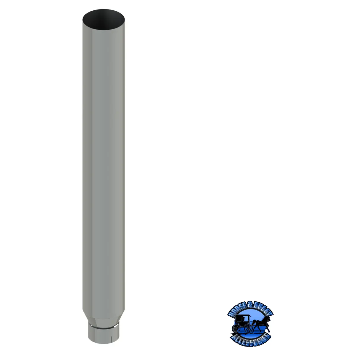 407D-120-1103 7"X120" Flat Top Exhaust Stack - Reduced To 5" And Expanded Id 1