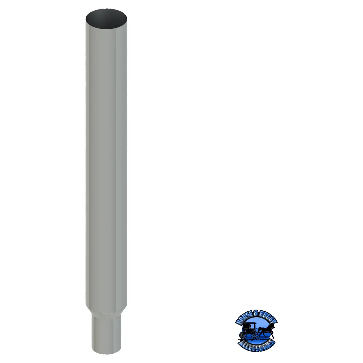 407G-044-1103 7"X44" Flat Top Exhaust Stack - Reduced To 5" And Extended Od 1